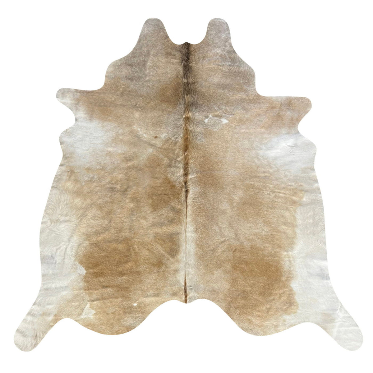 Natural Brazilian Cowhide Rug - Beige & Caramel