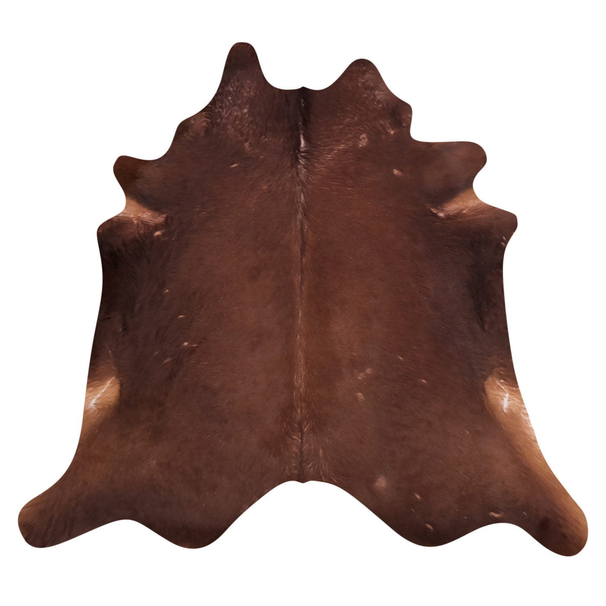Natural Brazilian Cowhide Rug - Chocolate & Ivory