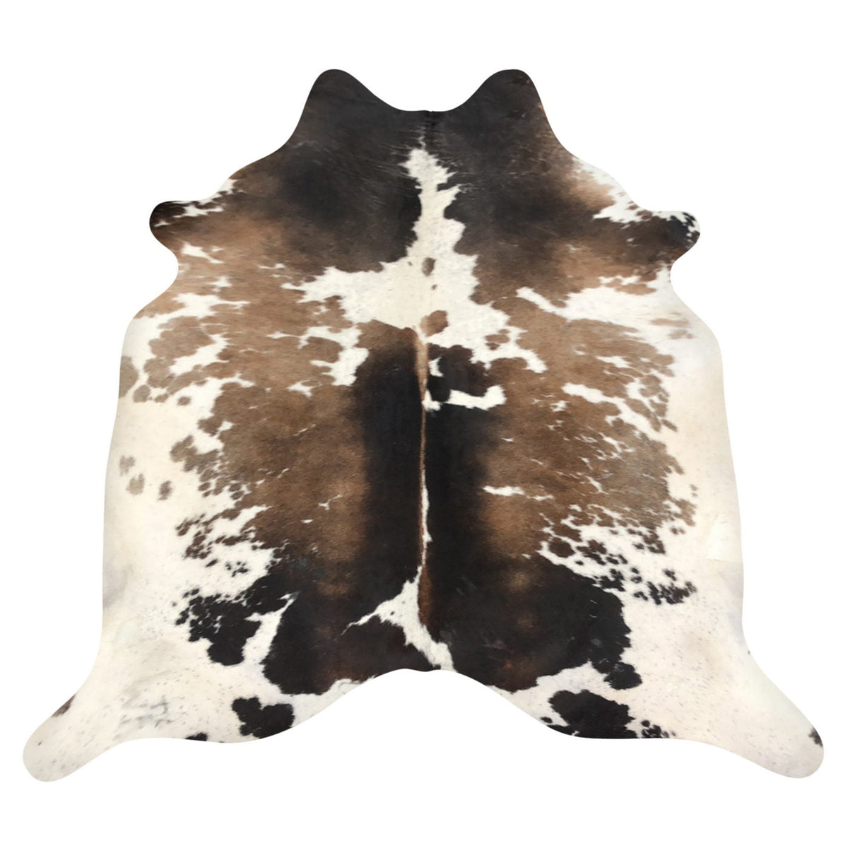 Natural Brazilian Cowhide Rug - Caramel, Espresso & Ivory