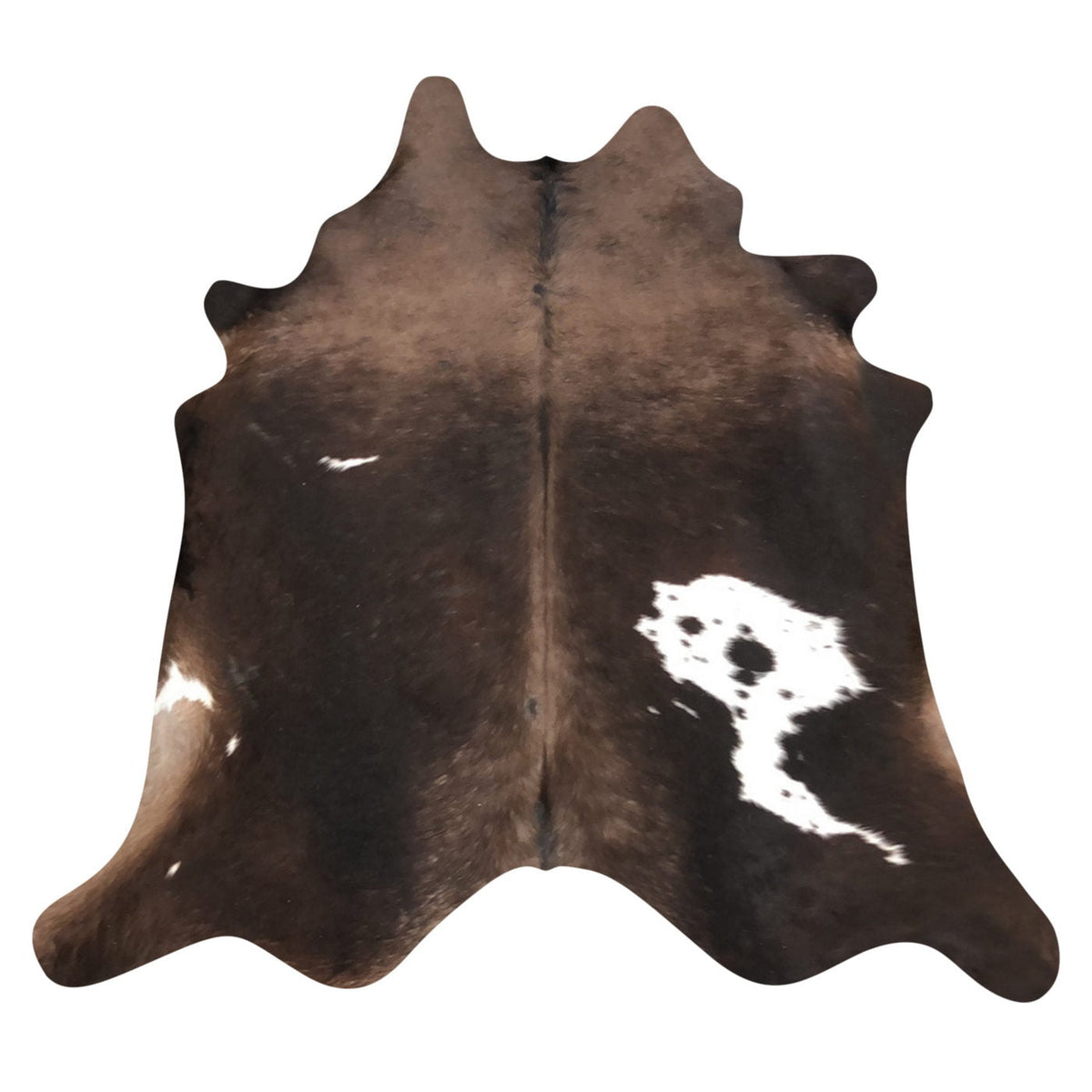 Natural Brazilian Cowhide Rug - Chocolate, Caramel & Ivory