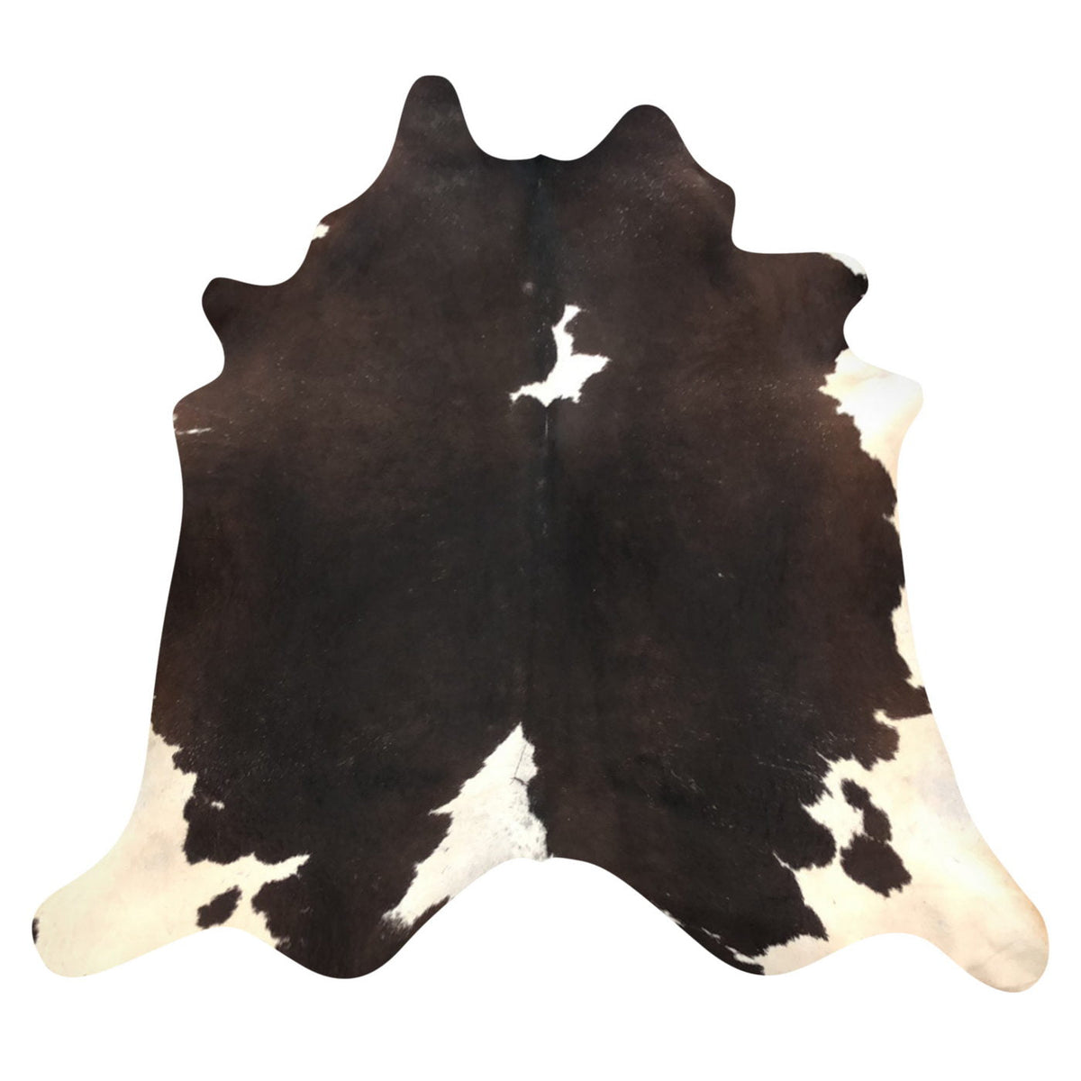 Natural Brazilian Cowhide Rug - Espresso & Ivory