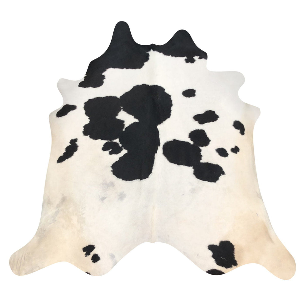 Natural Brazilian Cowhide Rug - Ivory & Espresso