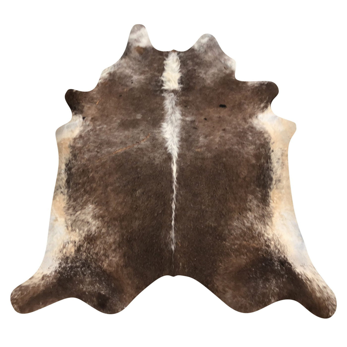 Natural Brazilian Cowhide Rug - Chocolate, Beige & Ivory