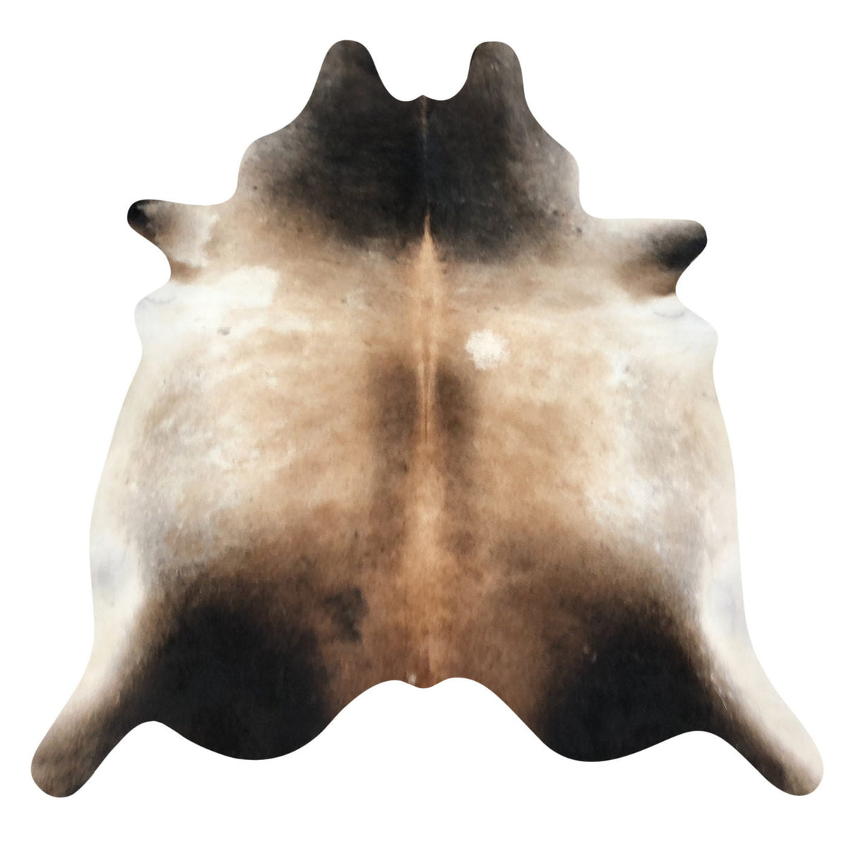 Natural Brazilian Cowhide Rug - Caramel, Espresso & Ivory