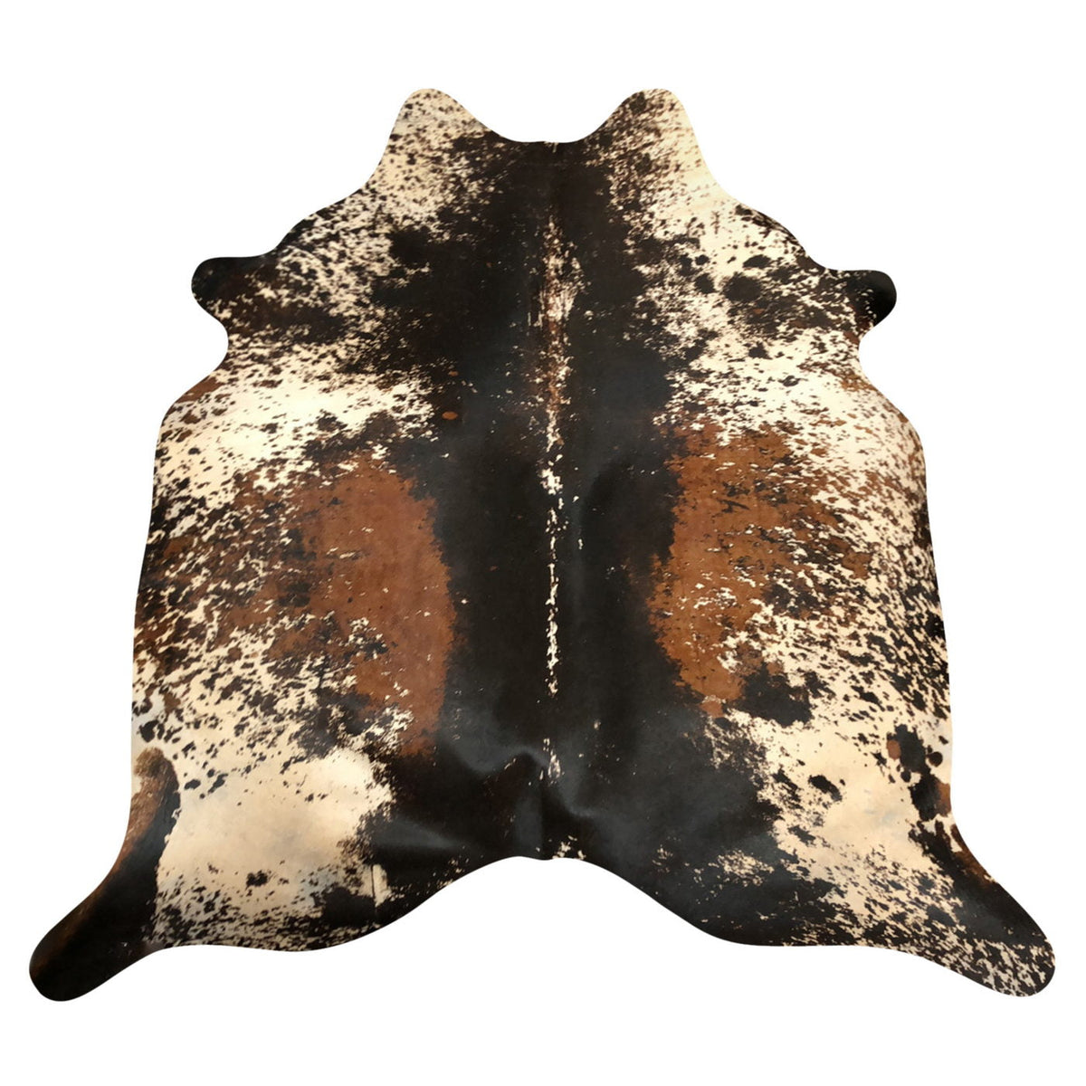 Natural Brazilian Cowhide Rug - Espresso, Beige & Mocha