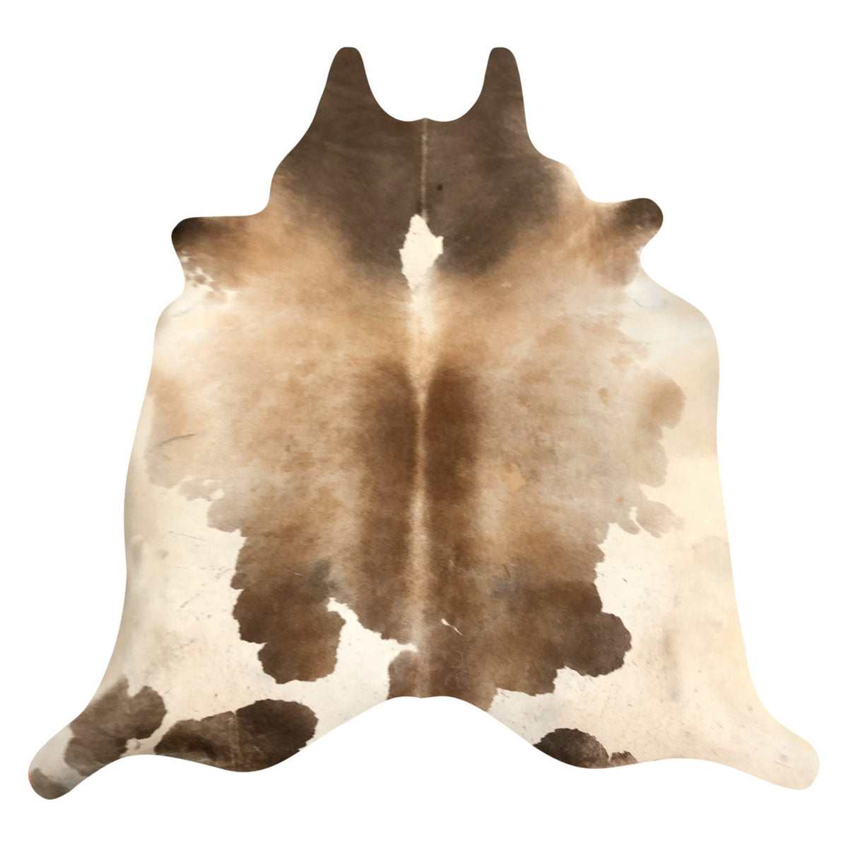 Natural Brazilian Cowhide Rug - Caramel, Chocolate & Ivory