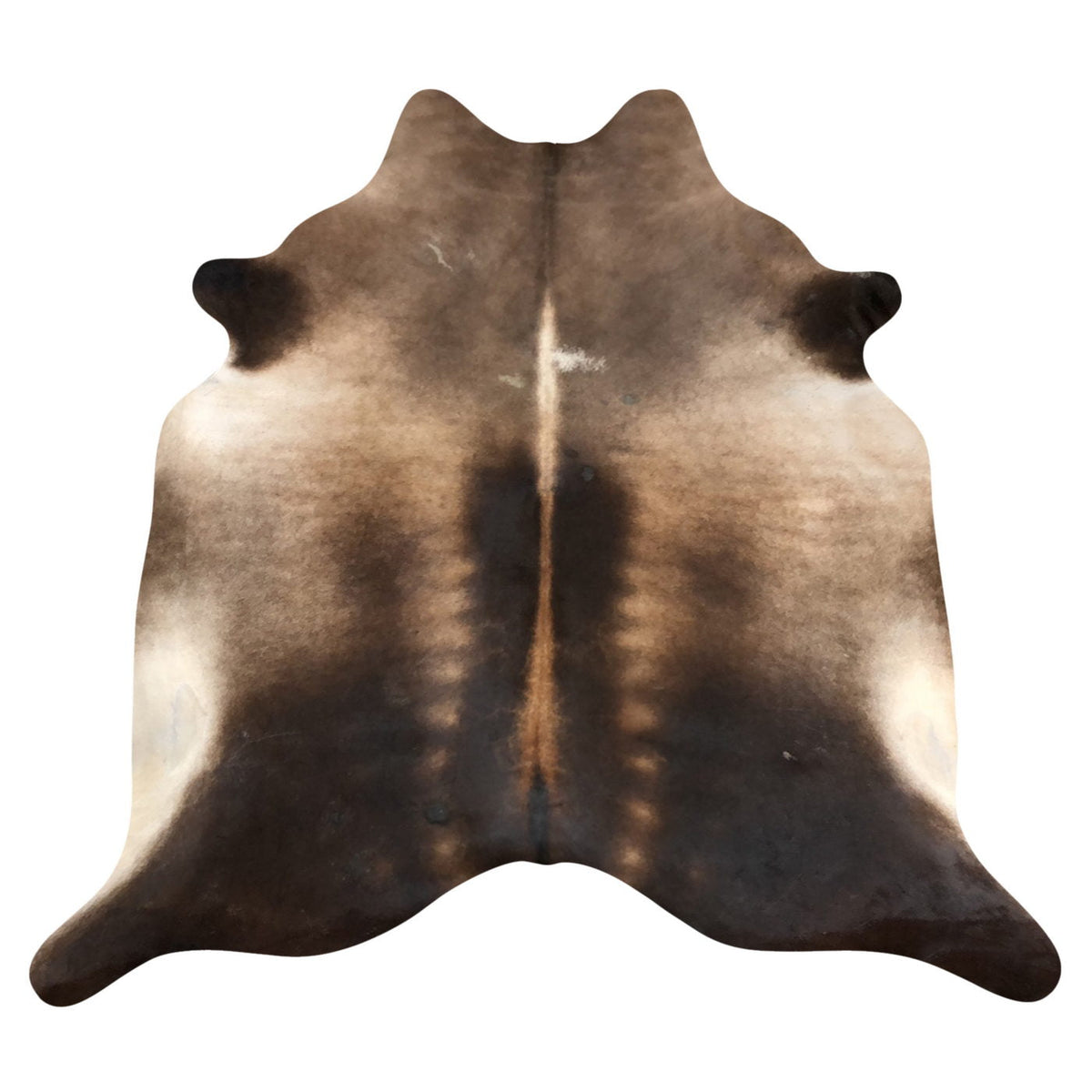 Natural Brazilian Cowhide Rug - Chocolate, Caramel & Ivory