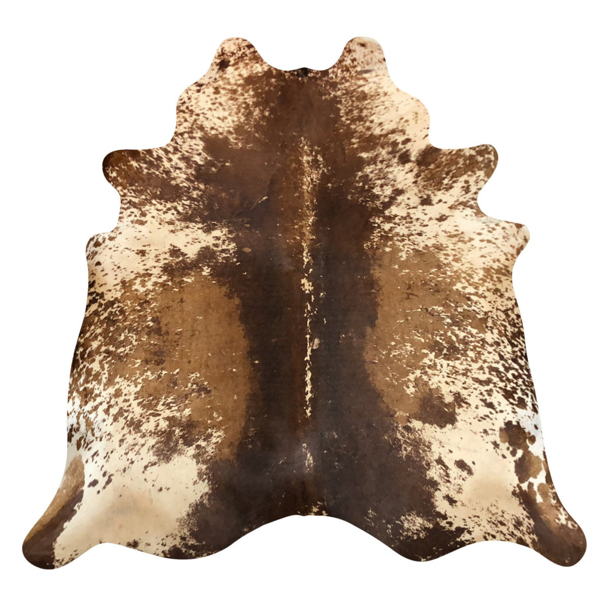 Natural Brazilian Cowhide Rug - Chocolate, Beige & Caramel