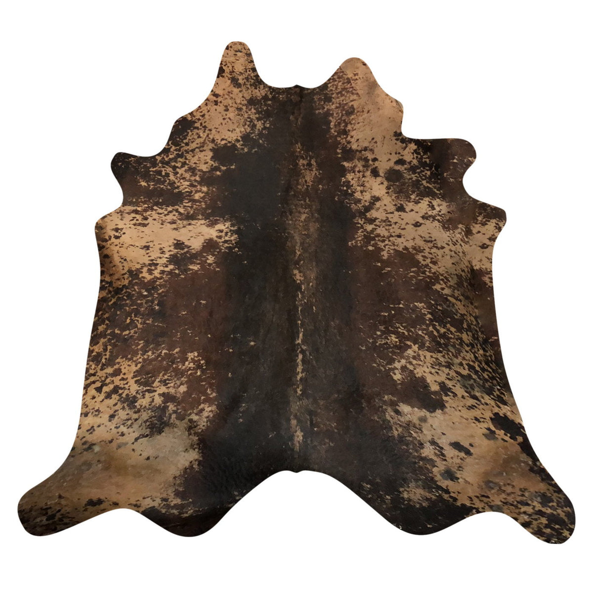 Natural Brazilian Cowhide Rug - Espresso & Caramel