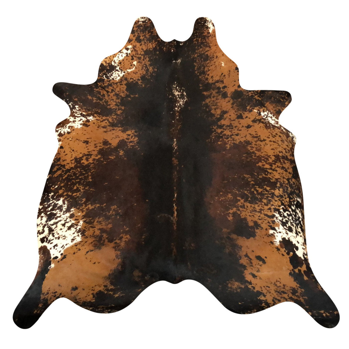 Natural Brazilian Cowhide Rug - Espresso, Caramel & Ivory