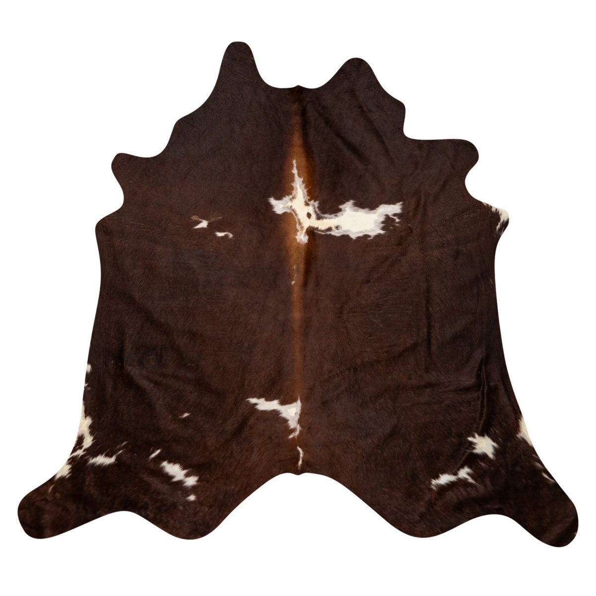Natural Brazilian Cowhide Rug - Chocolate & Ivory