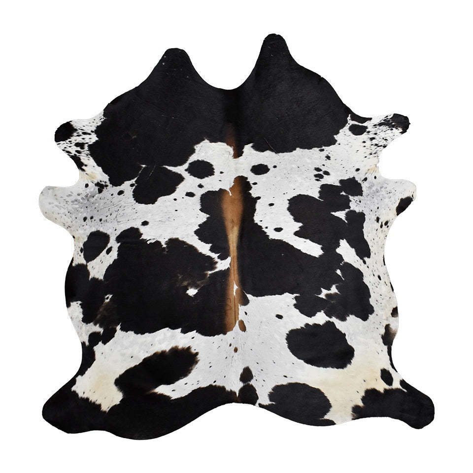 Natural Brazilian Cowhide Rug - Ivory & Espresso