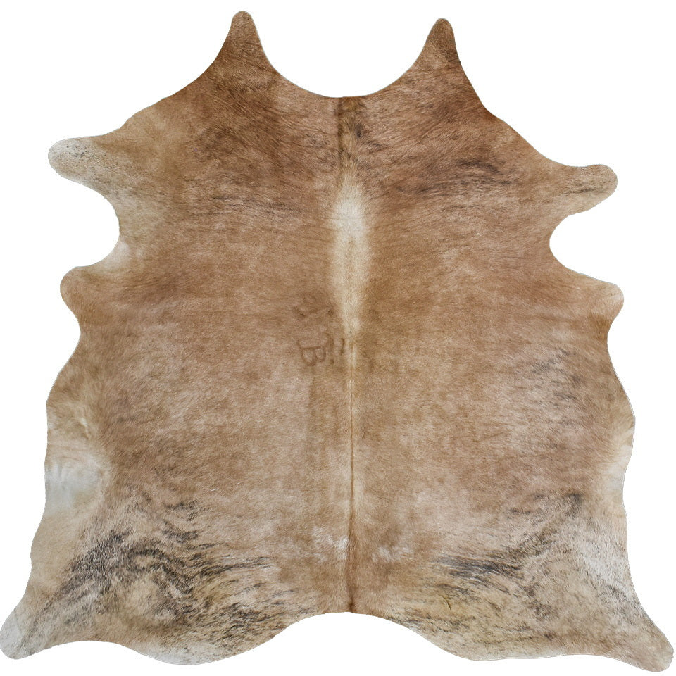 Natural Brazilian Cowhide Rug - Beige & Caramel