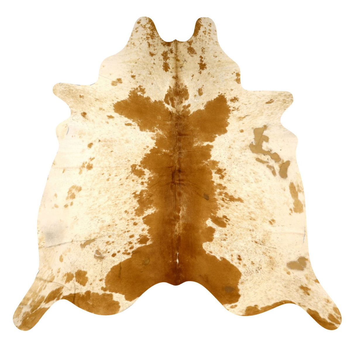 Natural Brazilian Cowhide Rug - Ivory & Caramel