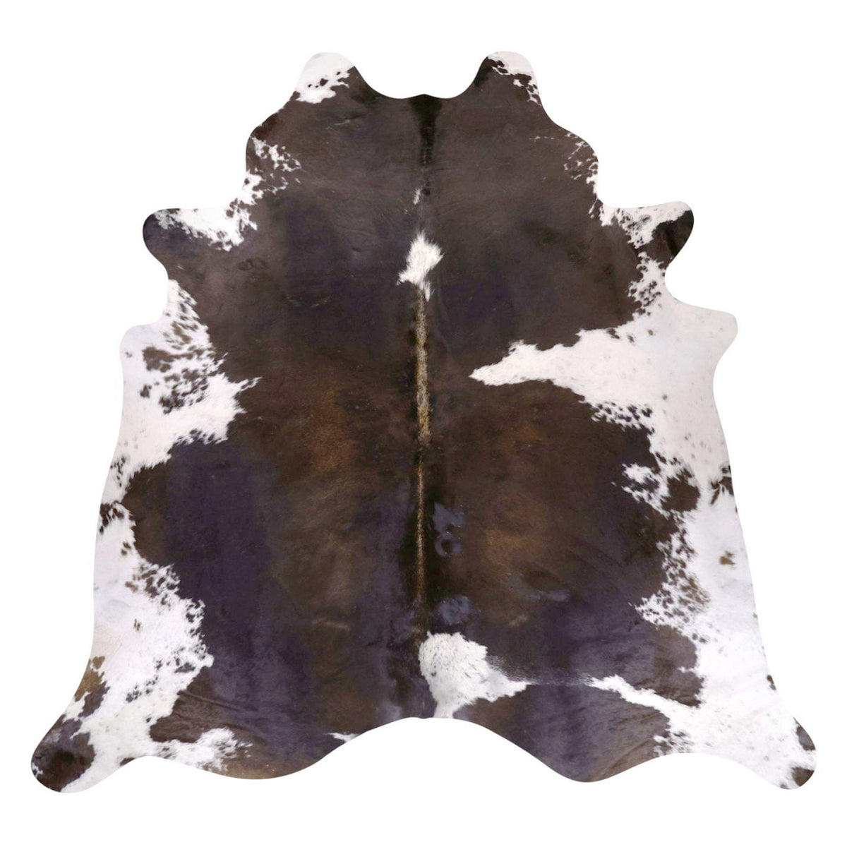Natural Brazilian Cowhide Rug - Charcoal, Chocolate & Ivory