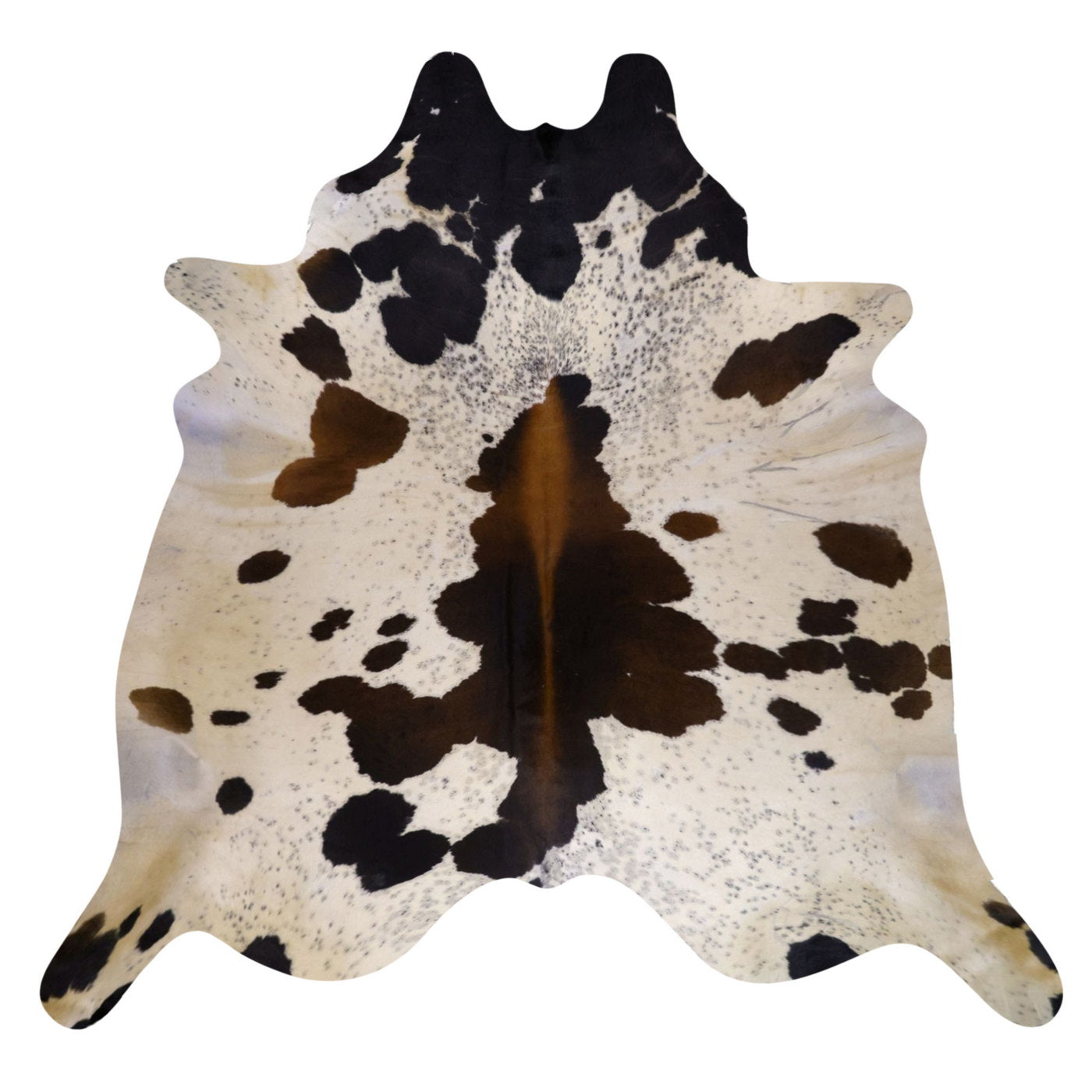 Natural Brazilian Cowhide Rug - Ivory & Chocolate