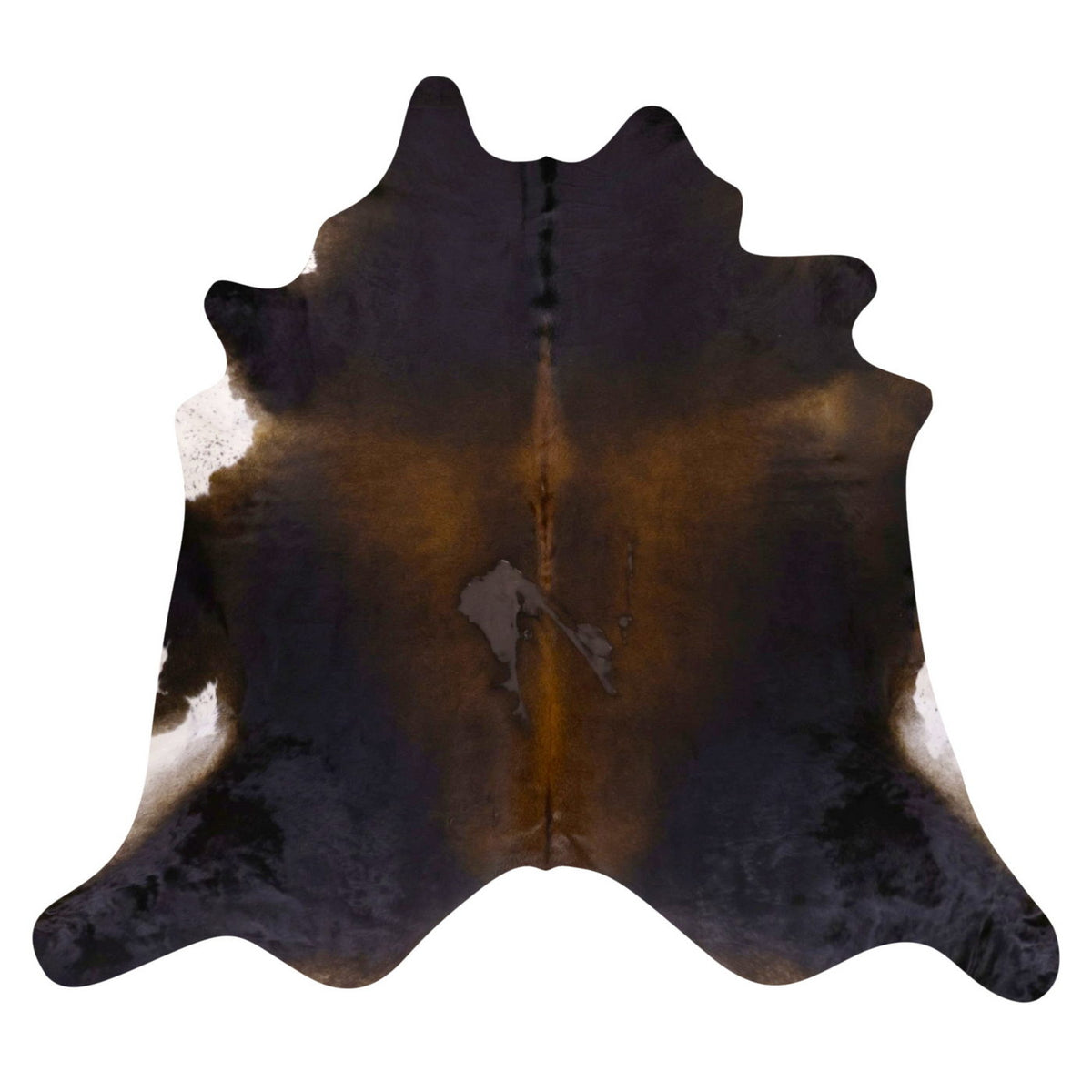 Natural Brazilian Cowhide Rug - Espresso, Caramel & Ivory
