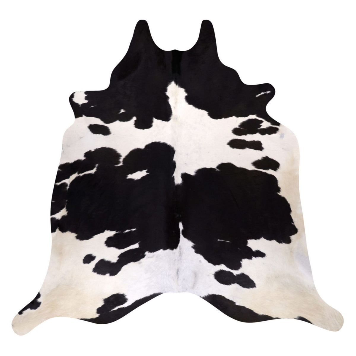 Natural Brazilian Cowhide Rug - Ivory & Espresso