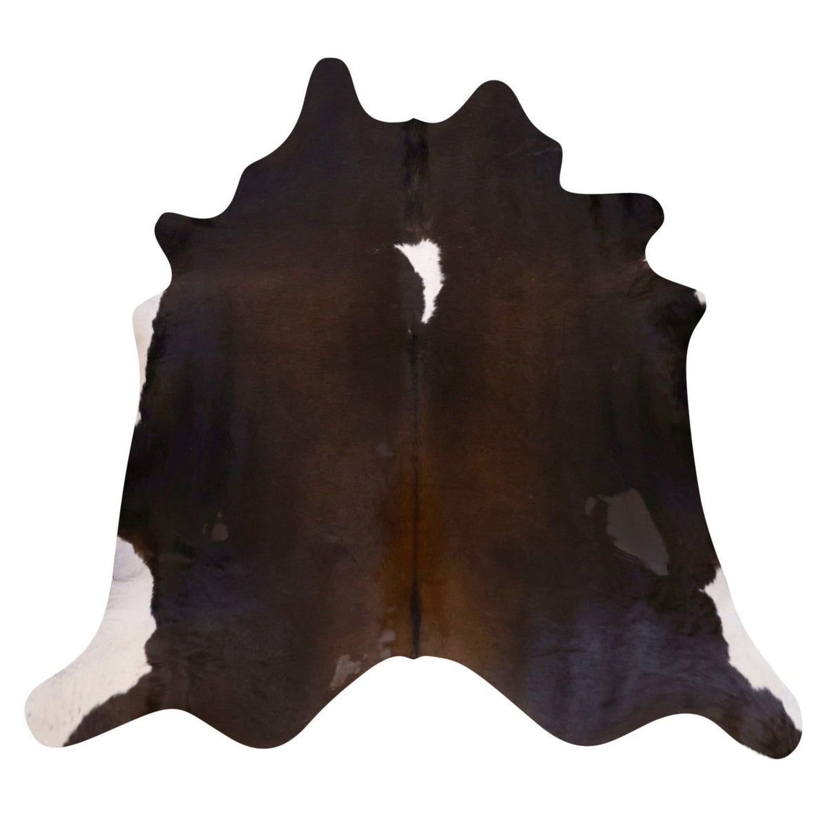Natural Brazilian Cowhide Rug - Espresso & Ivory