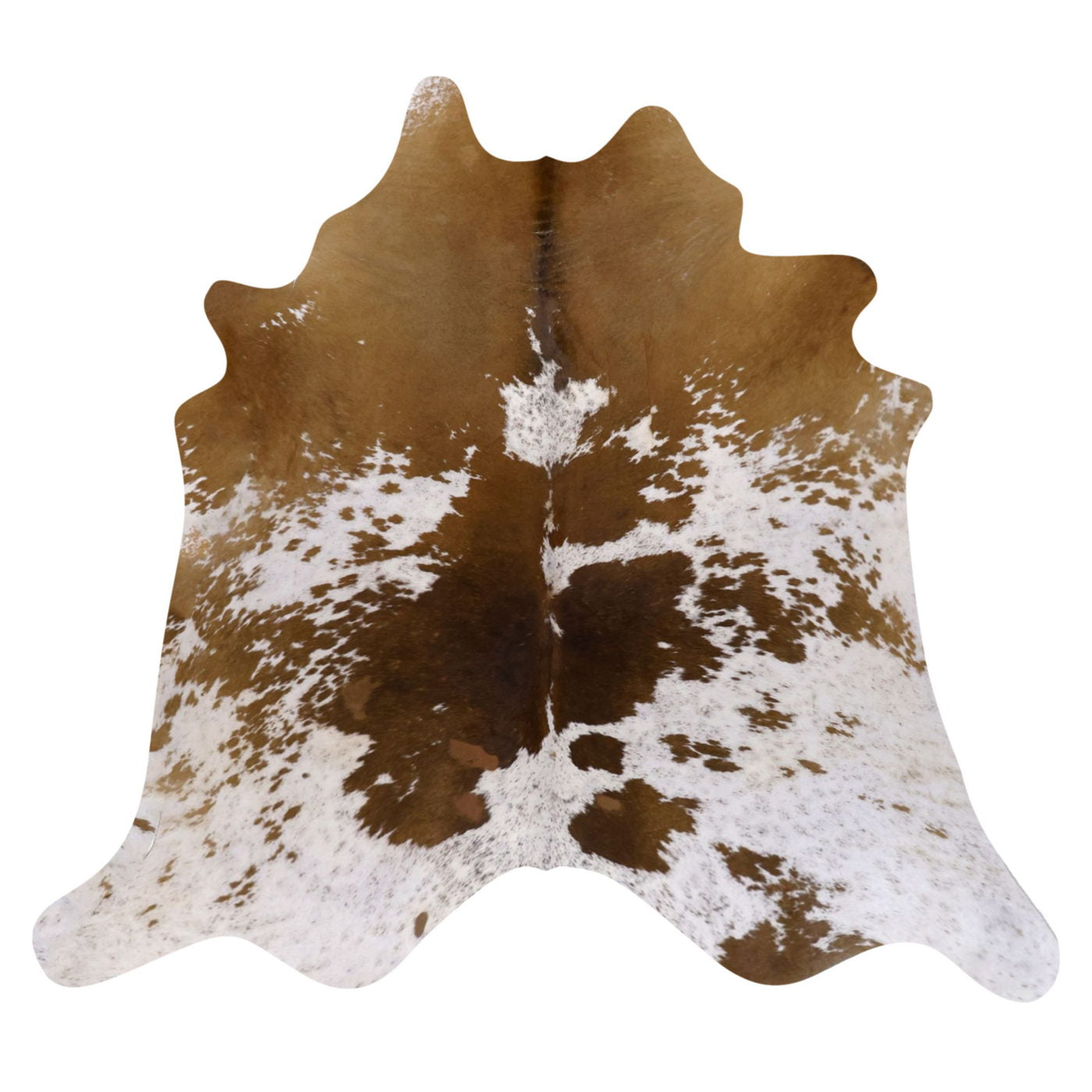 Natural Brazilian Cowhide Rug - Ivory & Caramel