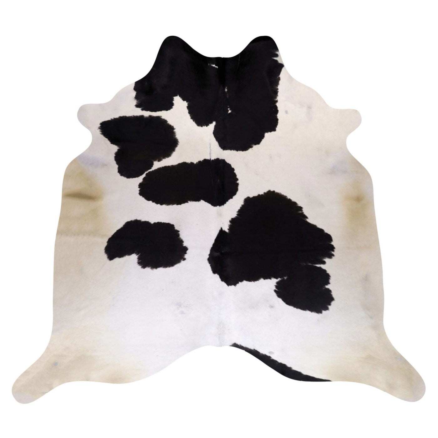 Natural Brazilian Cowhide Rug - Ivory & Espresso