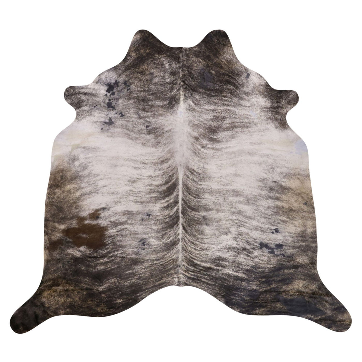 Natural Brazilian Cowhide Rug - Ivory, Charcoal & Espresso