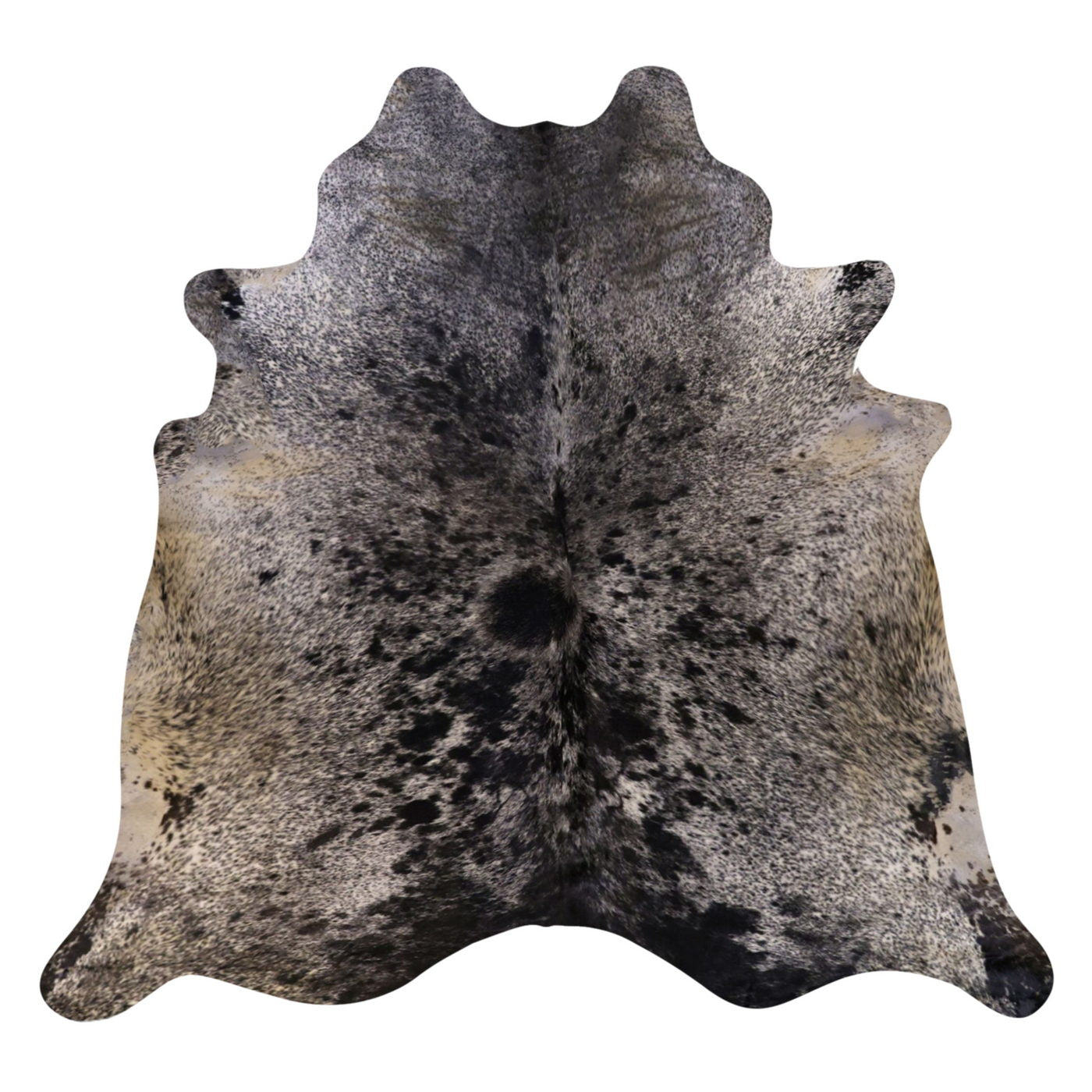 Natural Brazilian Cowhide Rug - Charcoal, Ivory & Caramel