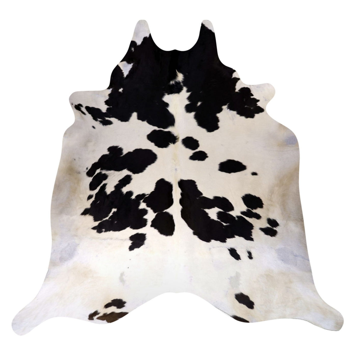 Natural Brazilian Cowhide Rug - Ivory & Espresso