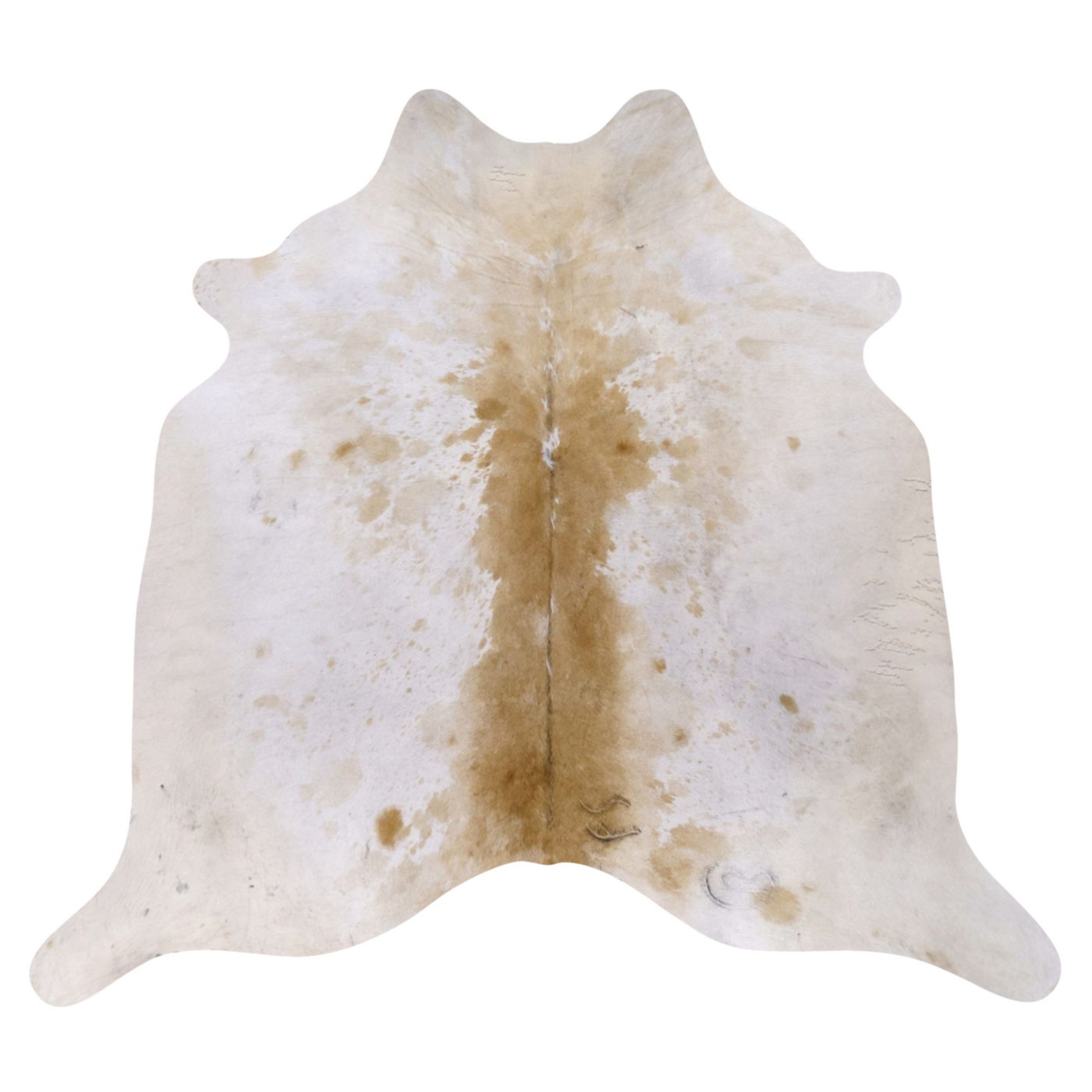 Natural Brazilian Cowhide Rug - Ivory & Caramel