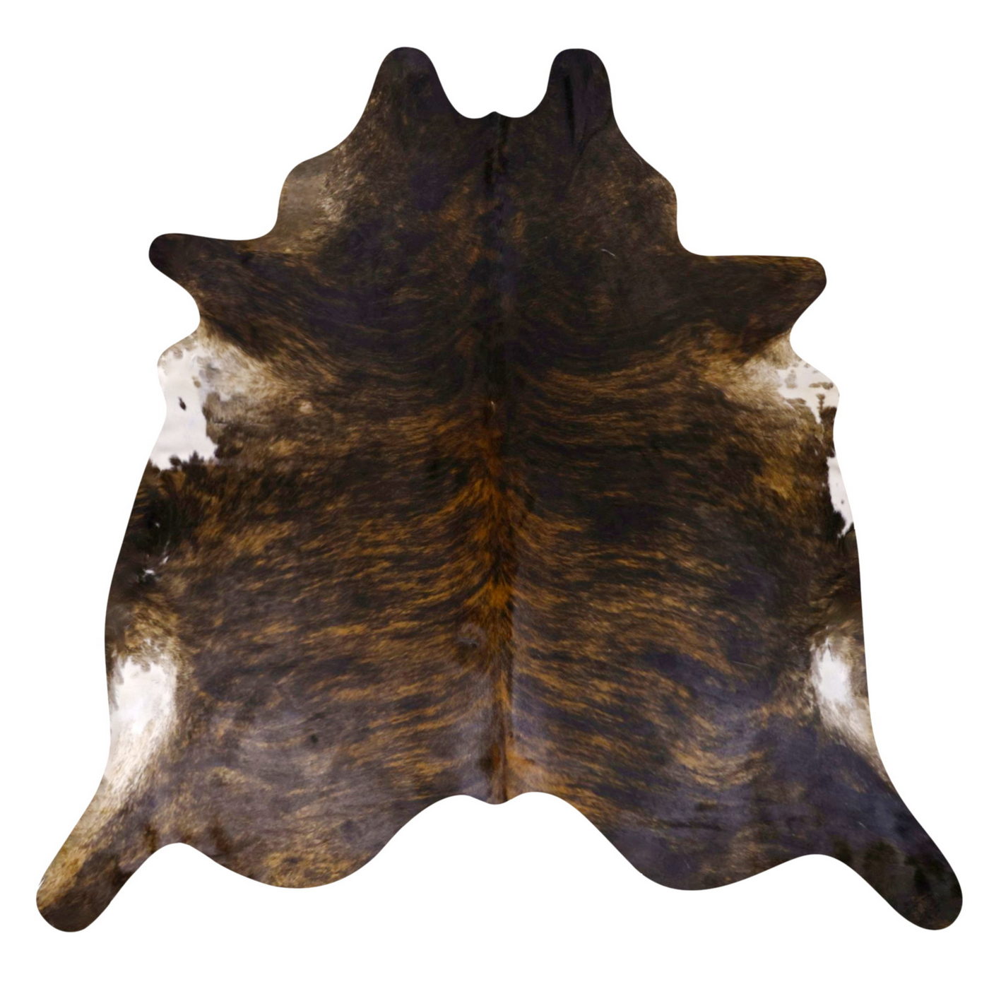 Natural Brazilian Cowhide Rug - Espresso, Caramel & Ivory