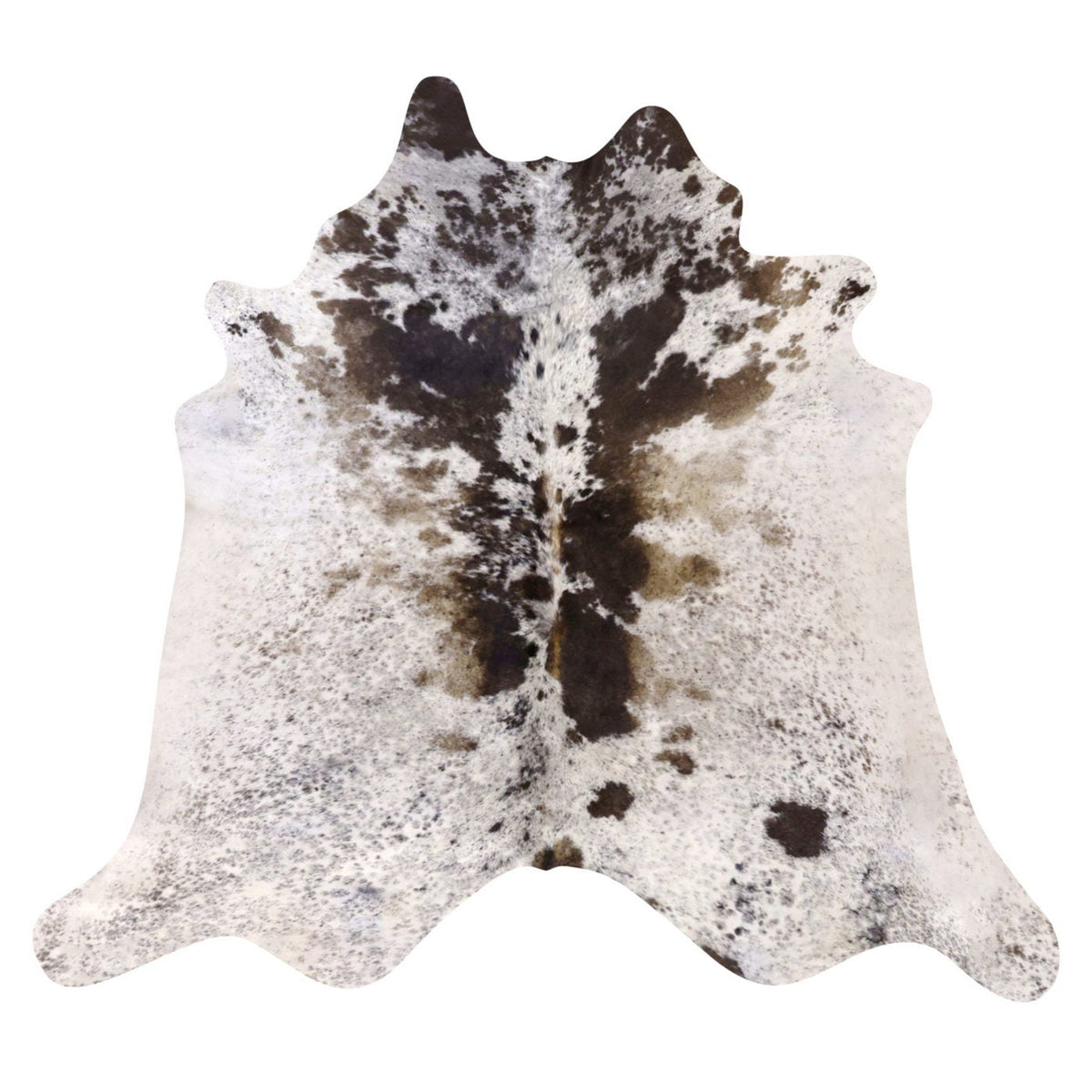 Natural Brazilian Cowhide Rug - Ivory, Charcoal & Mushroom