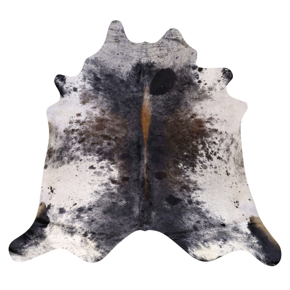 Natural Brazilian Cowhide Rug - Charcoal, Ivory & Mocha