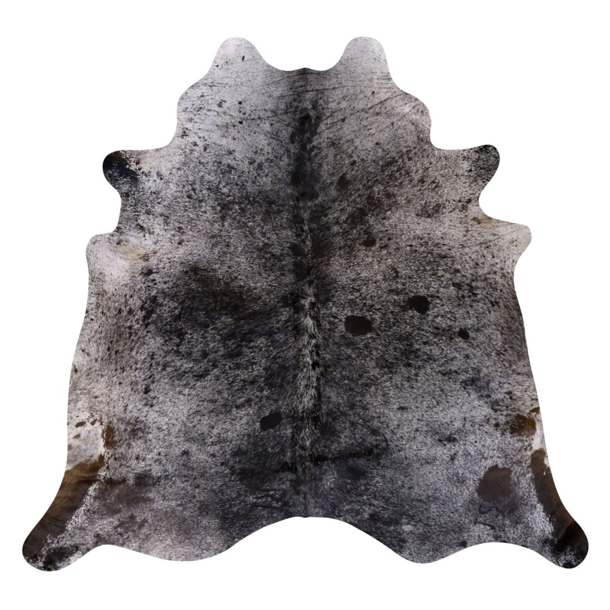 Natural Brazilian Cowhide Rug - Grey, Charcoal & Ivory