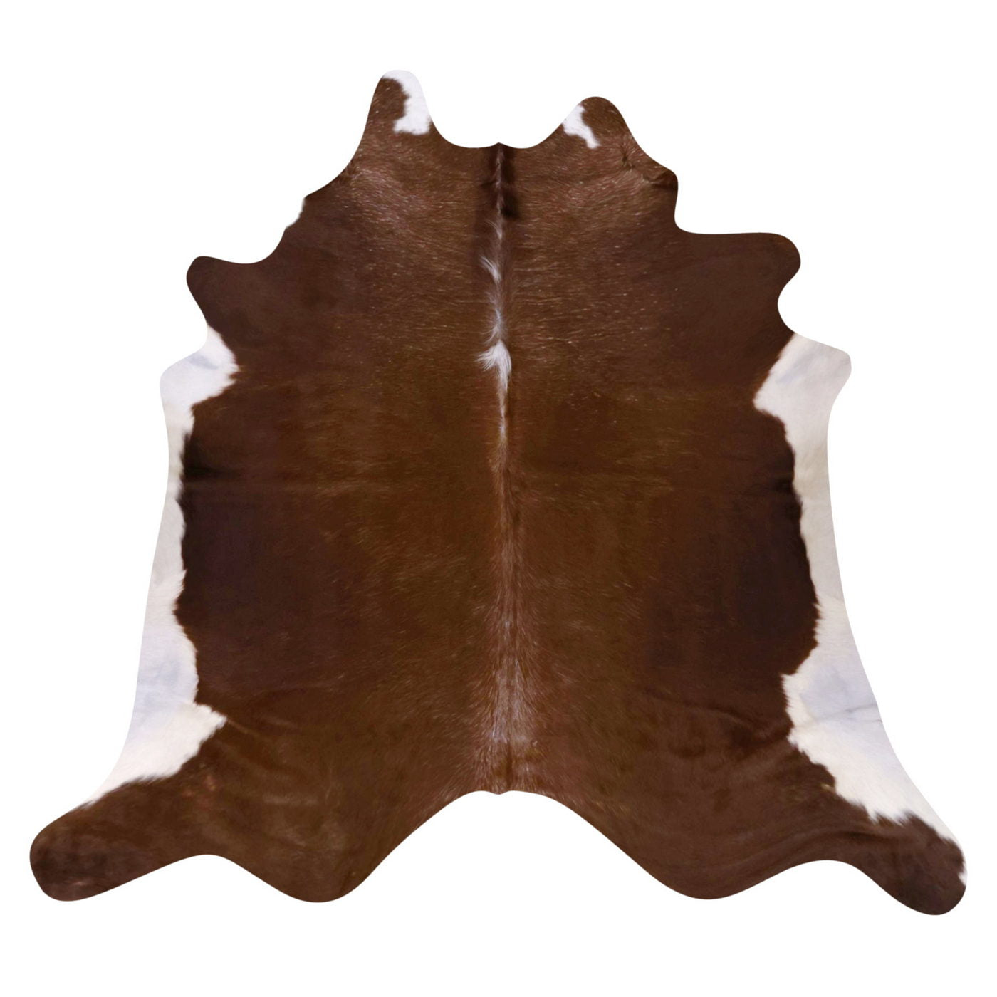 Natural Brazilian Cowhide Rug - Chocolate & Ivory