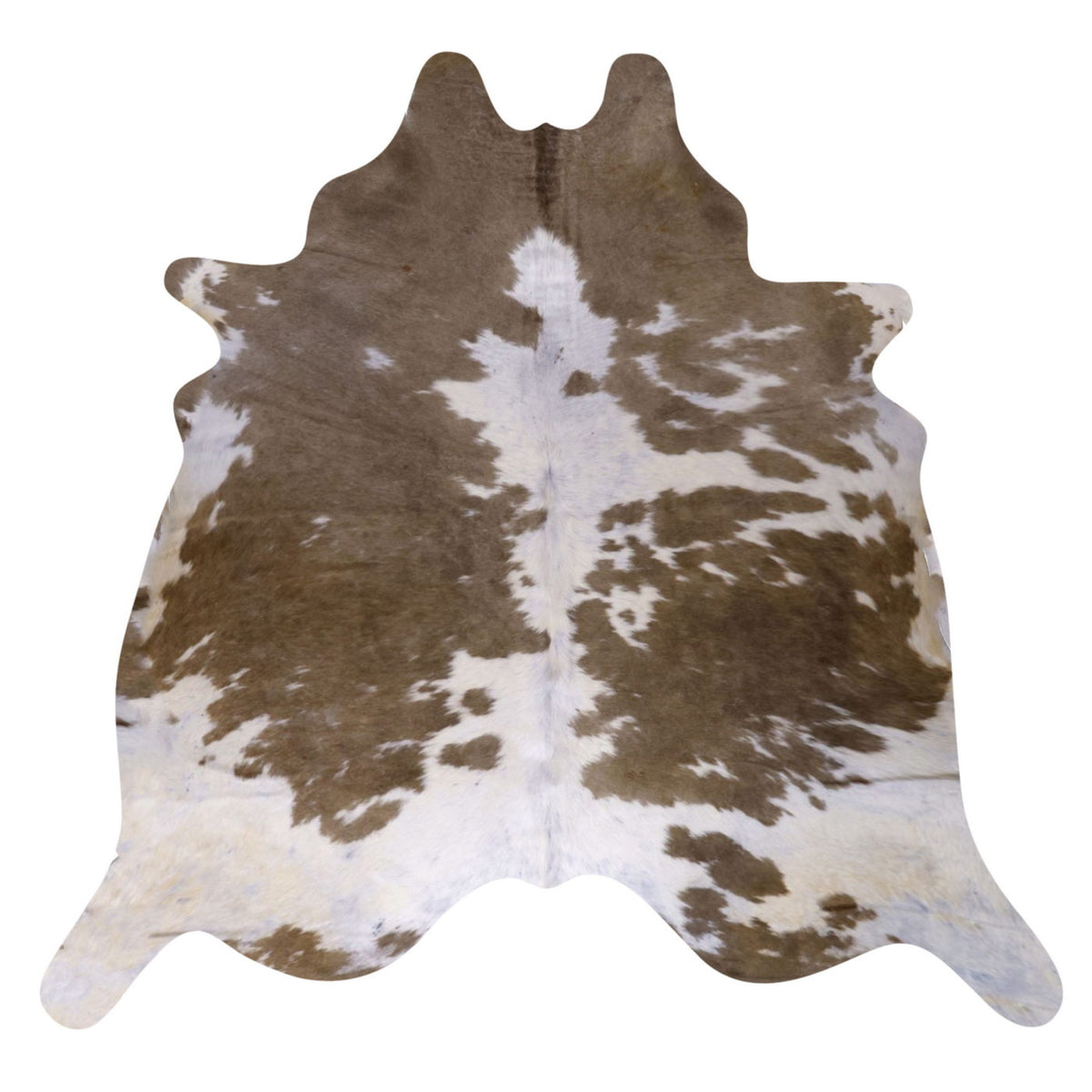 Natural Brazilian Cowhide Rug - Ivory & Mushroom