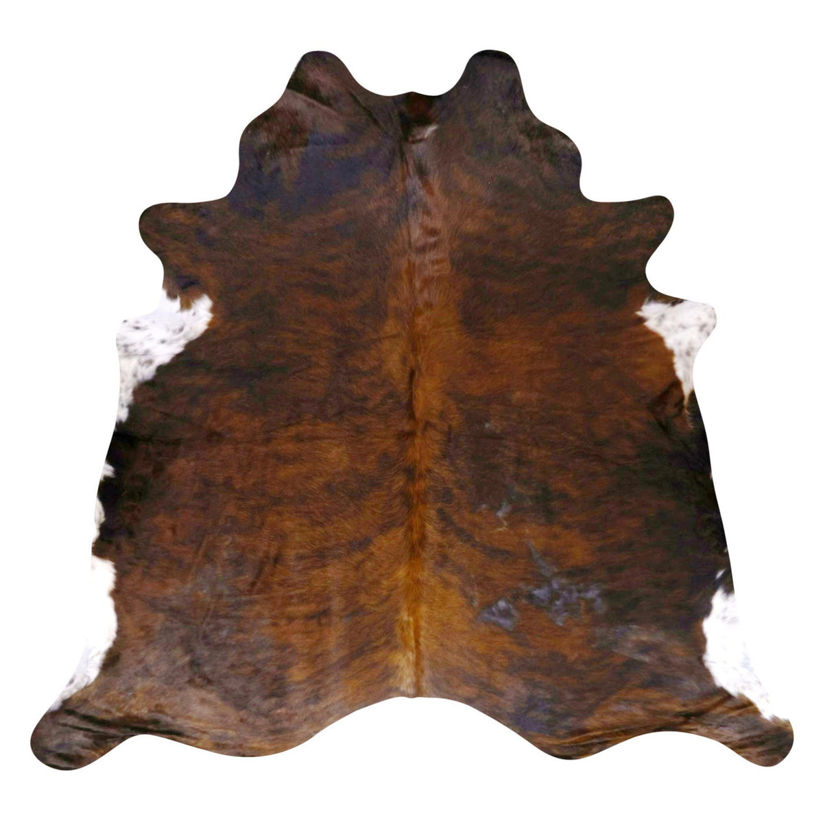 Natural Brazilian Cowhide Rug - Chocolate, Espresso & Ivory