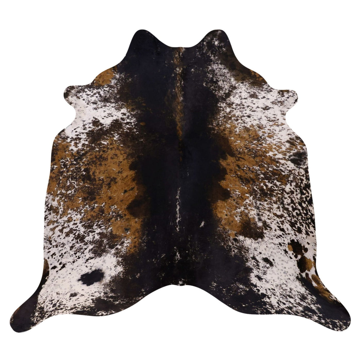 Natural Brazilian Cowhide Rug - Ivory, Caramel & Espresso