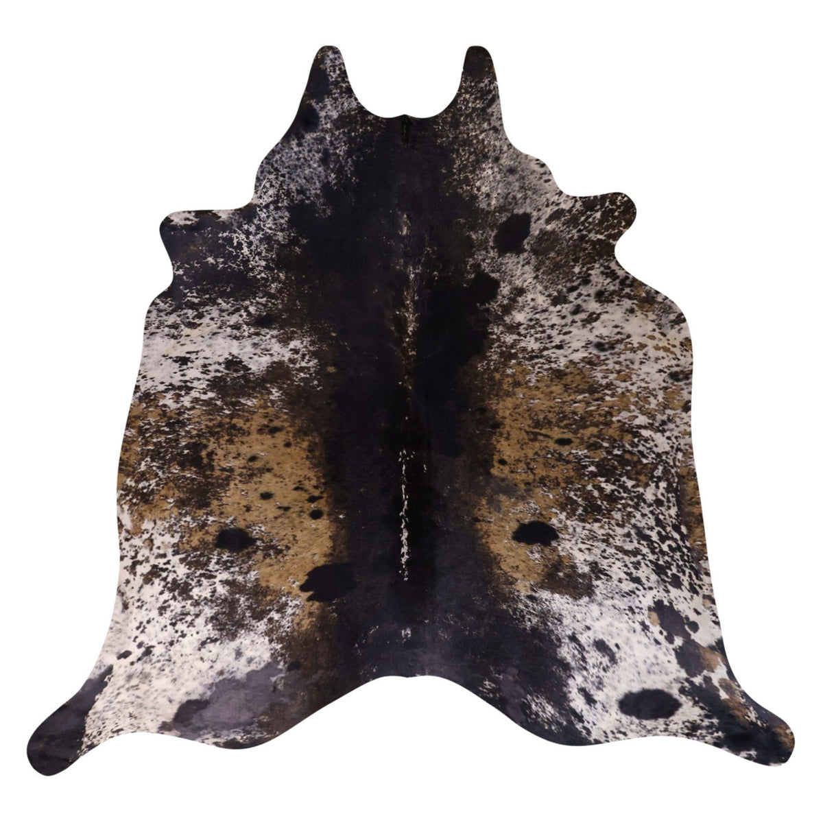 Natural Brazilian Cowhide Rug - Ivory, Caramel & Espresso