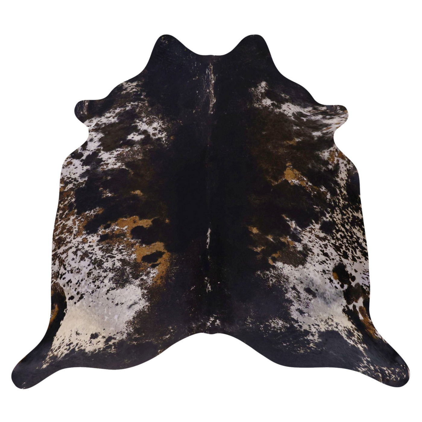 Natural Brazilian Cowhide Rug - Ivory, Caramel & Espresso