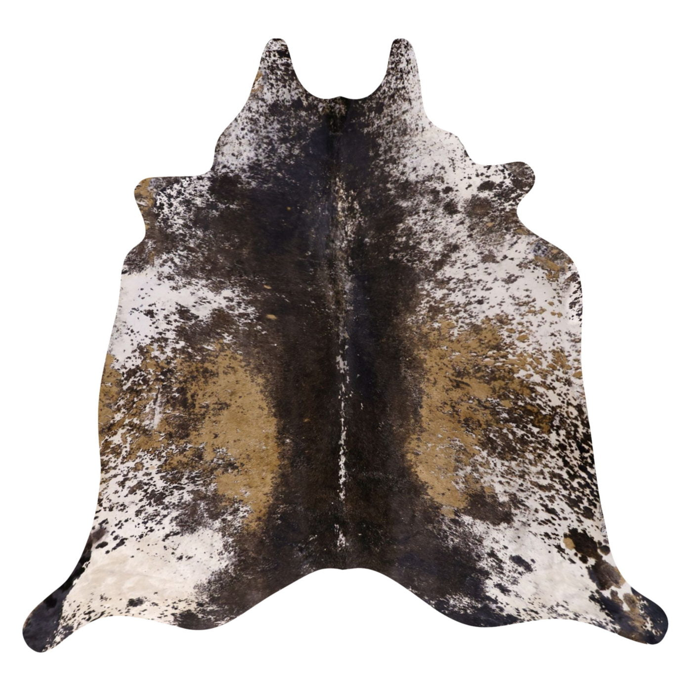 Natural Brazilian Cowhide Rug - Ivory, Caramel & Espresso