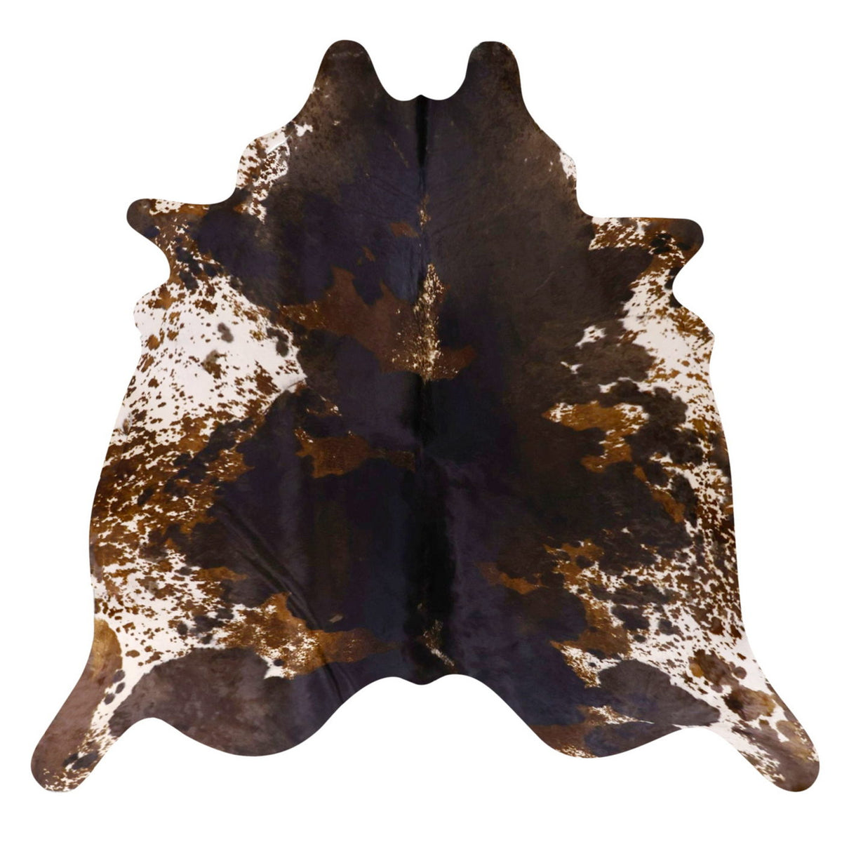Natural Brazilian Cowhide Rug - Ivory, Caramel & Espresso
