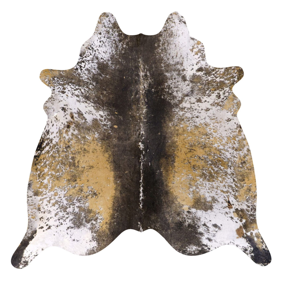 Natural Brazilian Cowhide Rug - Ivory, Caramel & Espresso
