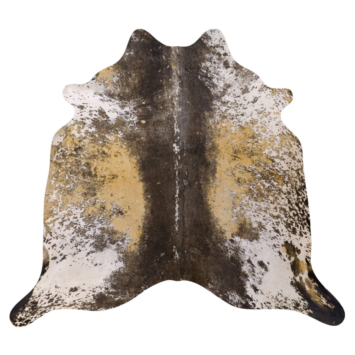 Natural Brazilian Cowhide Rug - Ivory, Caramel & Espresso