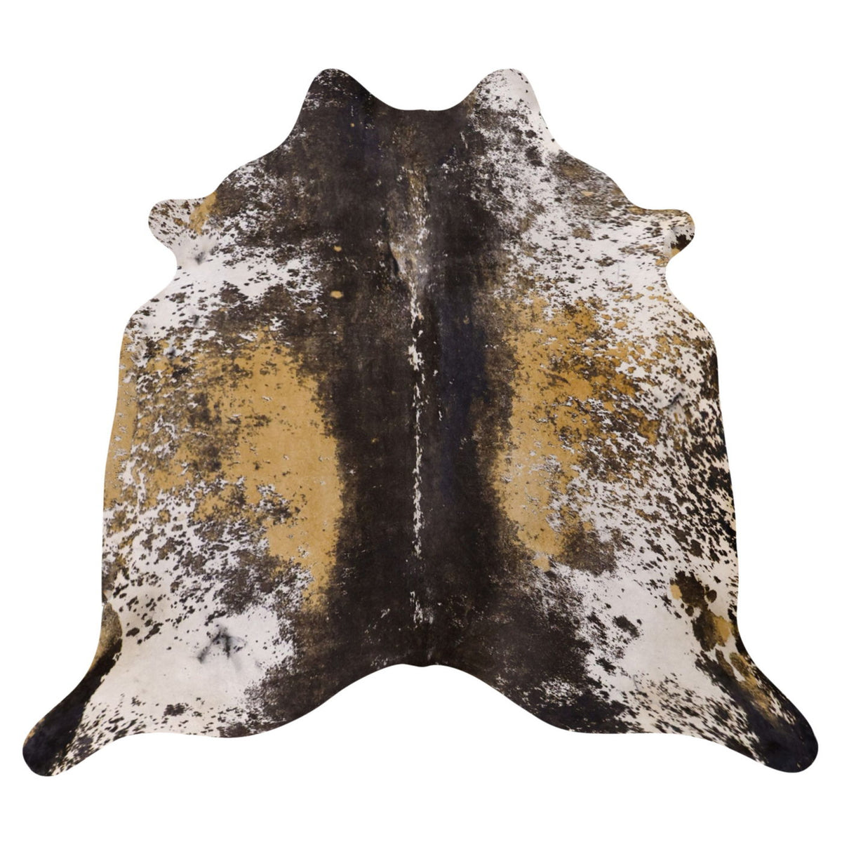 Natural Brazilian Cowhide Rug - Ivory, Caramel & Espresso
