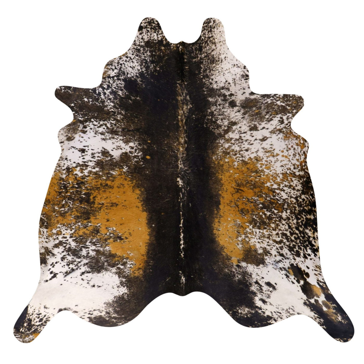Natural Brazilian Cowhide Rug - Ivory, Caramel & Espresso