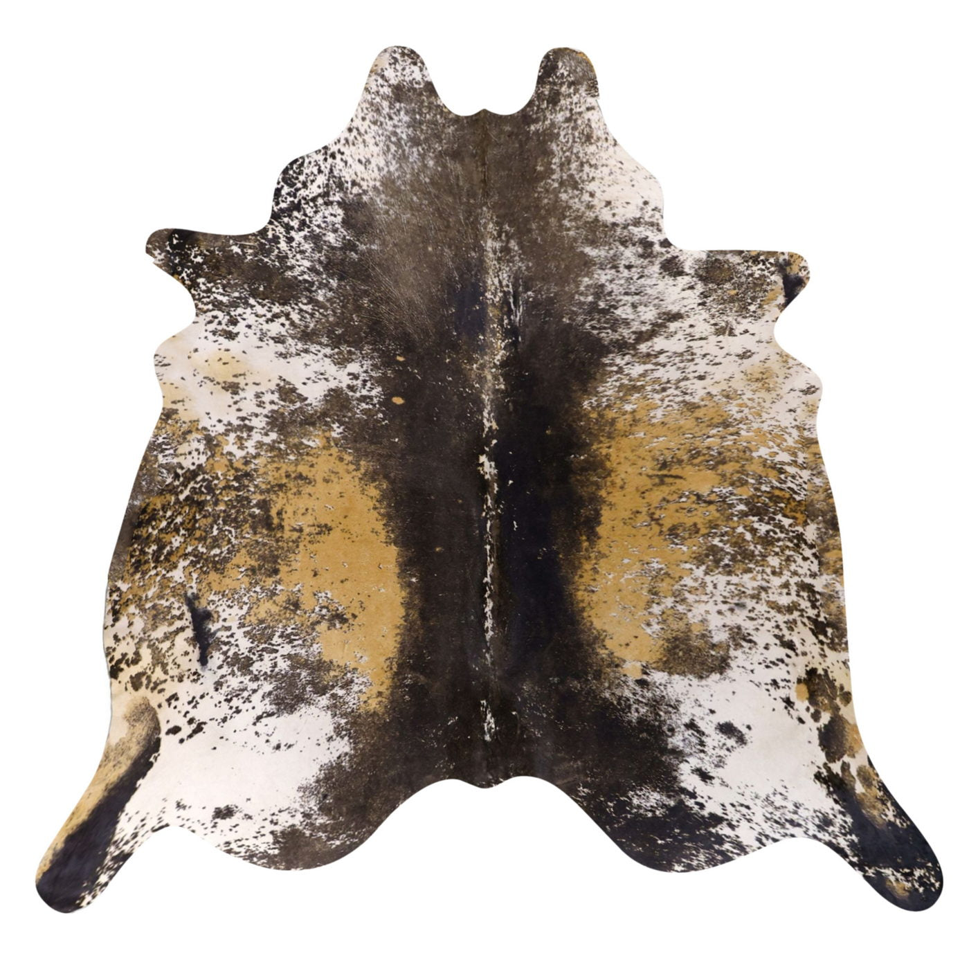 Natural Brazilian Cowhide Rug - Ivory, Caramel & Espresso