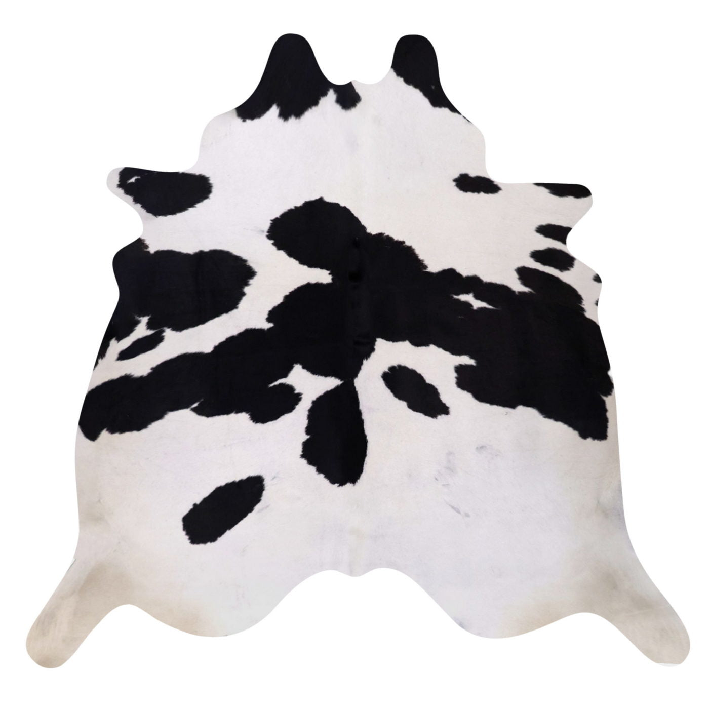 Natural Brazilian Cowhide Rug - Ivory & Espresso