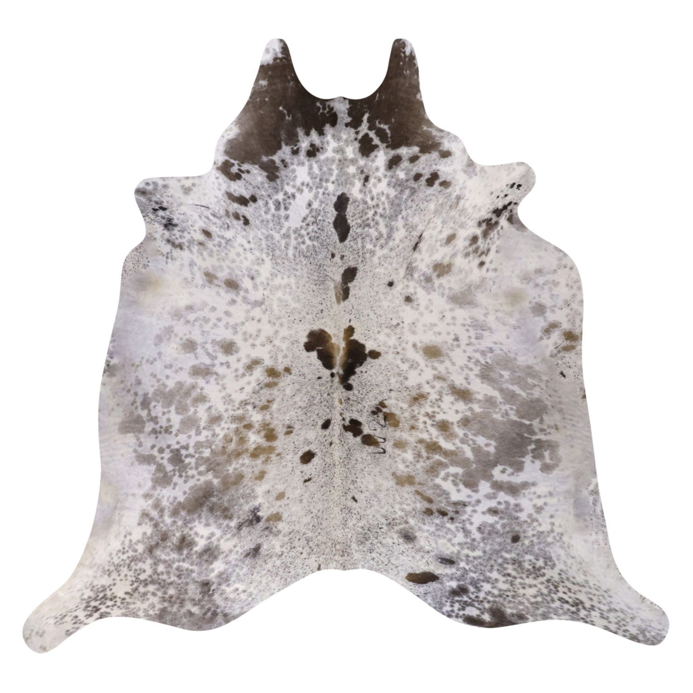 Natural Brazilian Cowhide Rug - Ivory & Charcoal