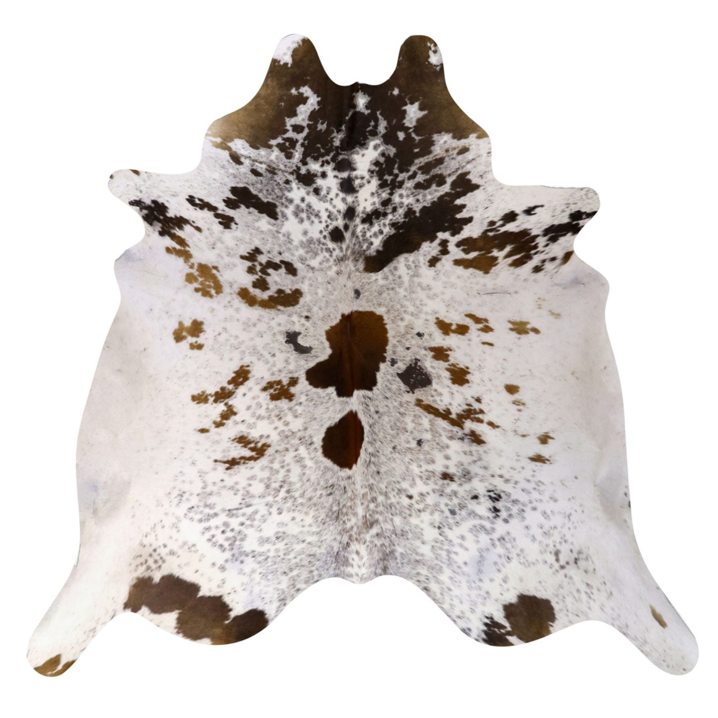 Natural Brazilian Cowhide Rug - Ivory & Charcoal