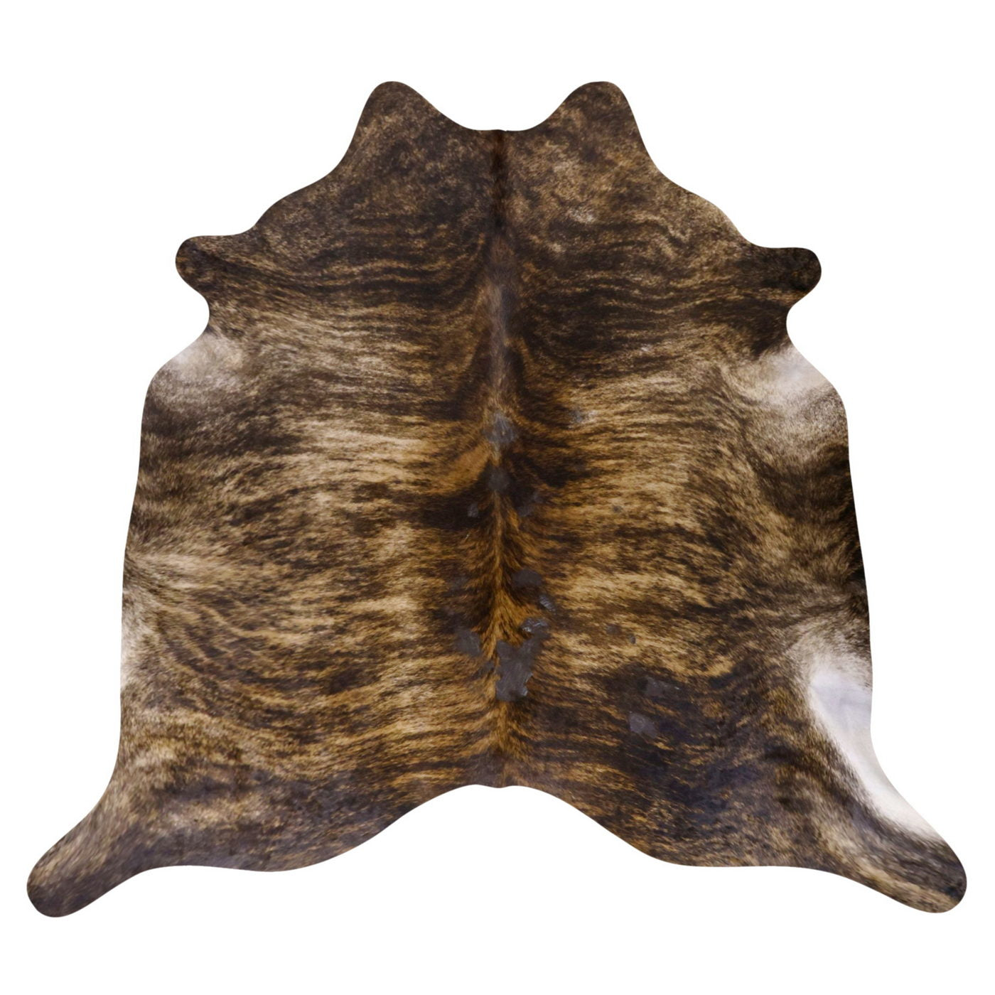 Natural Brazilian Cowhide Rug - Caramel, Espresso & Ivory